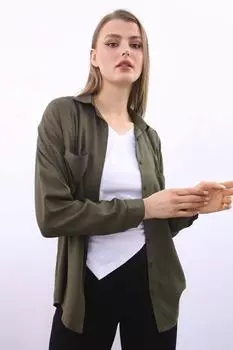 Рубашка с двойным карманом Vitrin, хаки