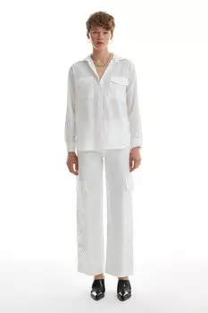 Рубашка с двумя карманами цвета экрю QUZU
