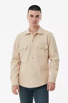Рубашка с двумя карманами на кнопках Fullamoda, бежевый