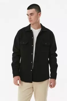 Рубашка с двумя карманами на кнопках Fullamoda, черный