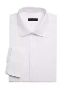 Рубашка с французскими манжетами из твила Saks Fifth Avenue, белый