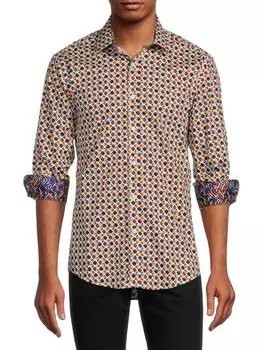 Рубашка с геометрическим принтом 1 Like No Other, цвет Navy Multi