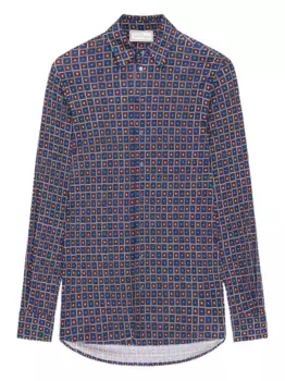 Рубашка с геометрическим узором Pierre-Louis Mascia, синий