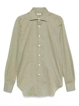 Рубашка с геометричным узором Kiton, синий