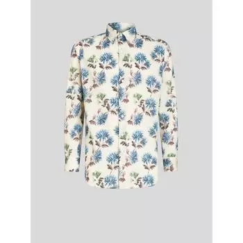 РУБАШКА С ГЕОРГИНАМИ И МИНИ-ЛОГОТИПОМ ETRO, белый