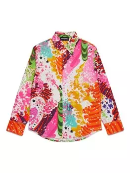 Рубашка с графическим принтом DSQUARED2 KIDS, оранжевый
