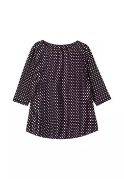 Рубашка с графичным минималистичным принтом Sheego, цвет Tiefblau Gemustert