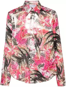 Рубашка с графичным принтом Acne Studios, розовый