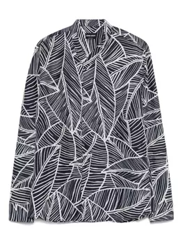 Рубашка с графичным принтом Giorgio Armani, синий