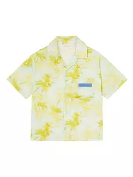 Рубашка с графичным принтом Palm Angels Kids, синий