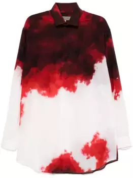 Рубашка с графичным принтом Yohji Yamamoto, красный