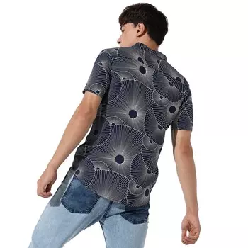 Рубашка с грибным принтом Campus Sutra, синий