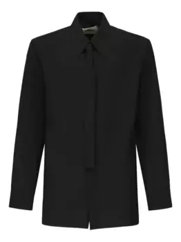 Рубашка с интегрированным галстуком JIL SANDER, черный