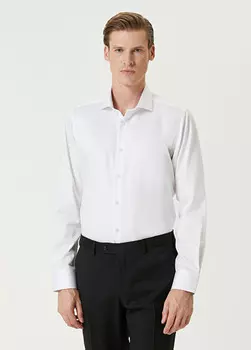 Рубашка с итальянским воротником на заказ Beymen Collection, белый
