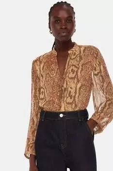 Рубашка с изображением животных и змеиным мотивом Whistles, мультиколор