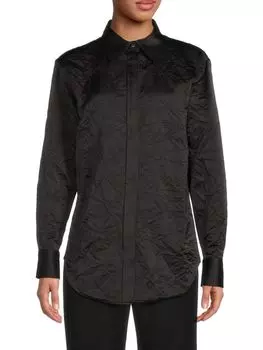 Рубашка с изогнутым подолом Brandon Maxwell, черный