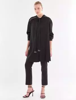 Рубашка С Каменной Вышивкой Черная Kayra