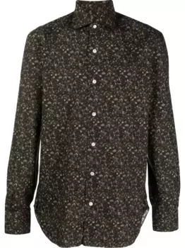 Рубашка с камуфляжным принтом Barba, коричневый