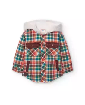 Рубашка с капюшоном для мальчика с клетчатым принтом Boboli, мультиколор