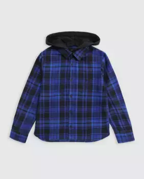 Рубашка с капюшоном для мальчика с длинными рукавами IKKS, синий