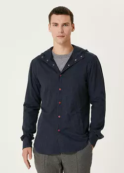 Рубашка с капюшоном Kiton, серый