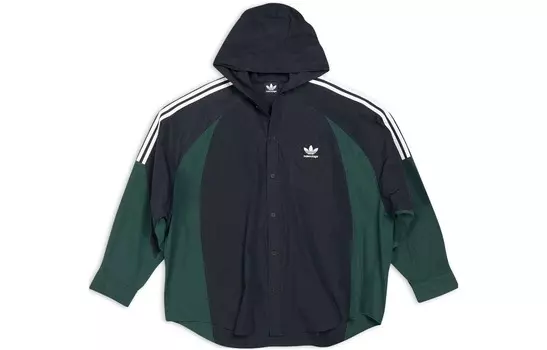 Рубашка с капюшоном X Adidas Balenciaga, черный