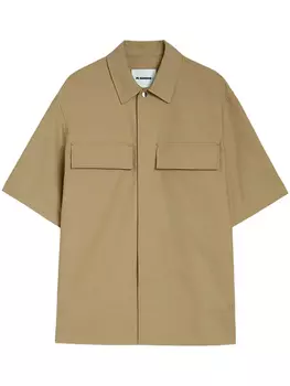 Рубашка с карманами Jil Sander, коричневый