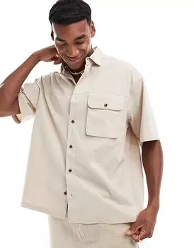 Рубашка с карманами-карго в камне ASOS DESIGN