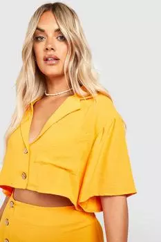 Рубашка с карманами plus Boohoo, оранжевый