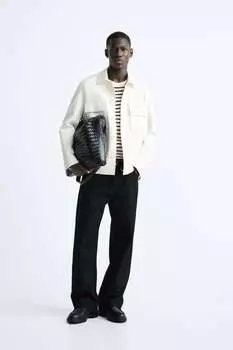 Рубашка с карманами ZARA, белый