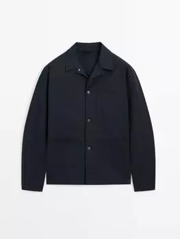 Рубашка с карманной деталью Massimo Dutti, синий