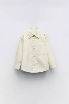 Рубашка с карманной деталью ZARA, экрю