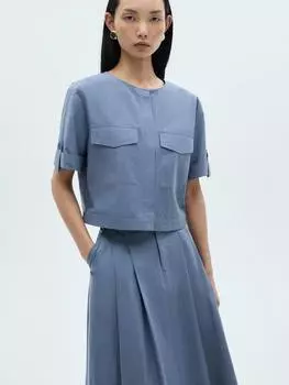 Рубашка с карманом аллегра Mango, синий