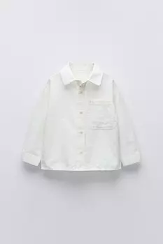 Рубашка с карманом ZARA, цвет stone