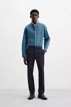 Рубашка с карманом ZARA, индиго