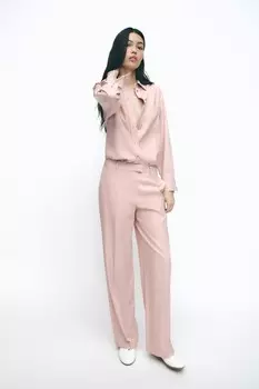 Рубашка с карманом ZARA, розовый