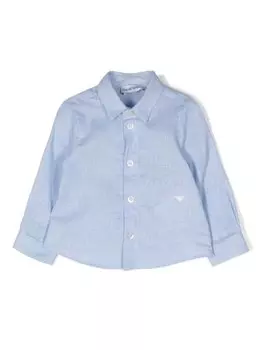Рубашка с классическим воротником Emporio Armani Kids, синий
