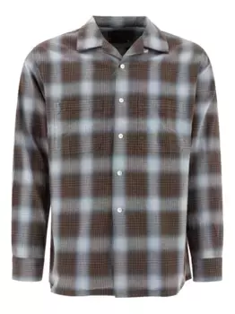 Рубашка с клетчатым карманом BEAMS PLUS, коричневый