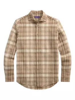 Рубашка с клетчатым принтом Ralph Lauren Purple Label, нейтральный