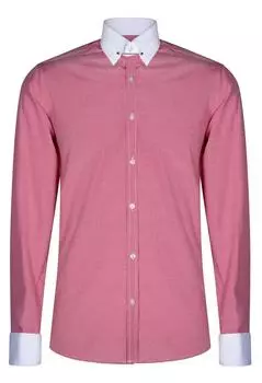 Рубашка с клубным воротником 1920-х годов Острые козырьки с поплиновой булавкой в стиле смарт-кэжуал TruClothing, красный