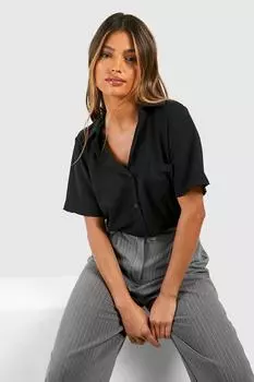 Рубашка с коленанными карманами Boohoo, черный