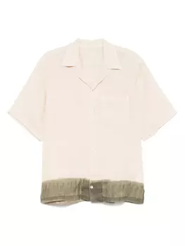 Рубашка с контрастной отделкой 120% Lino, нейтральный