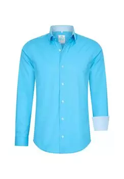 Рубашка с контрастным внутренним воротником RUSTY NEAL, синий