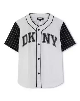 Рубашка с контрастными рукавами и кнопками DKNY, белый