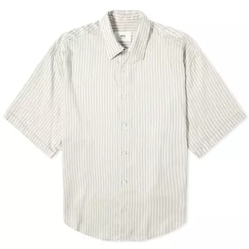 Рубашка с коротким рукавом Ami Paris Boxy Short Sleeve Stripe Shirt, цвет Chalk & Sage