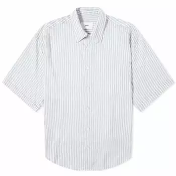 Рубашка с коротким рукавом Ami Paris Boxy Short Sleeve Stripe Shirt, цвет Cashmere Blue & Chalk