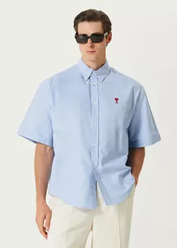 Рубашка с коротким рукавом Ami Paris, синий