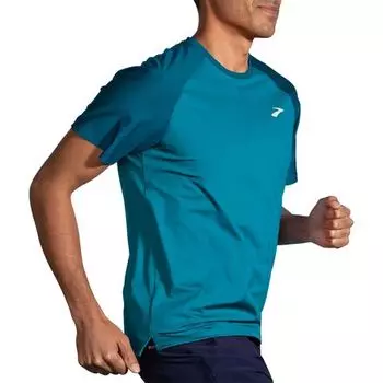 Рубашка с коротким рукавом Атмосфера 2.0 мужская Brooks, цвет Hyper Blue/Pacific