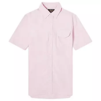 Рубашка с коротким рукавом Beams Plus Button Down Short Sleeve Oxford Shirt, розовый