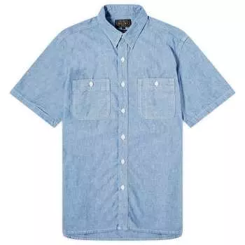 Рубашка с коротким рукавом Beams Plus Short Sleeve Chambray Work Shirt, цвет Sax